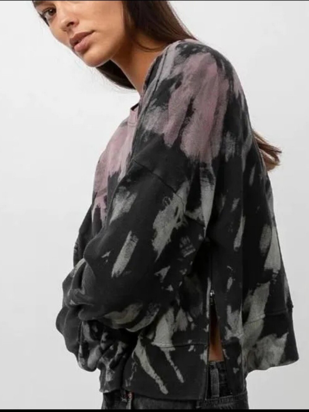 Rails Marlo Black Rainbow Tie Dye Sweatshirt Small